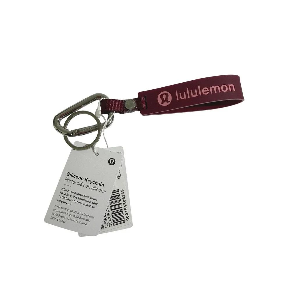 NWT Lululemon Silicone Keychain Deep Luxe Pink Live in the Moment LU9AX6S O/S